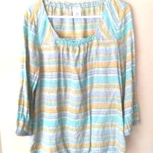 💐Land end colorful blouse size medium
